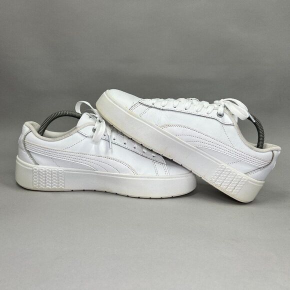 Puma Women's Size 10 Smash‎ Platform v2 White Leather Sneakers - Picture 7 of 11